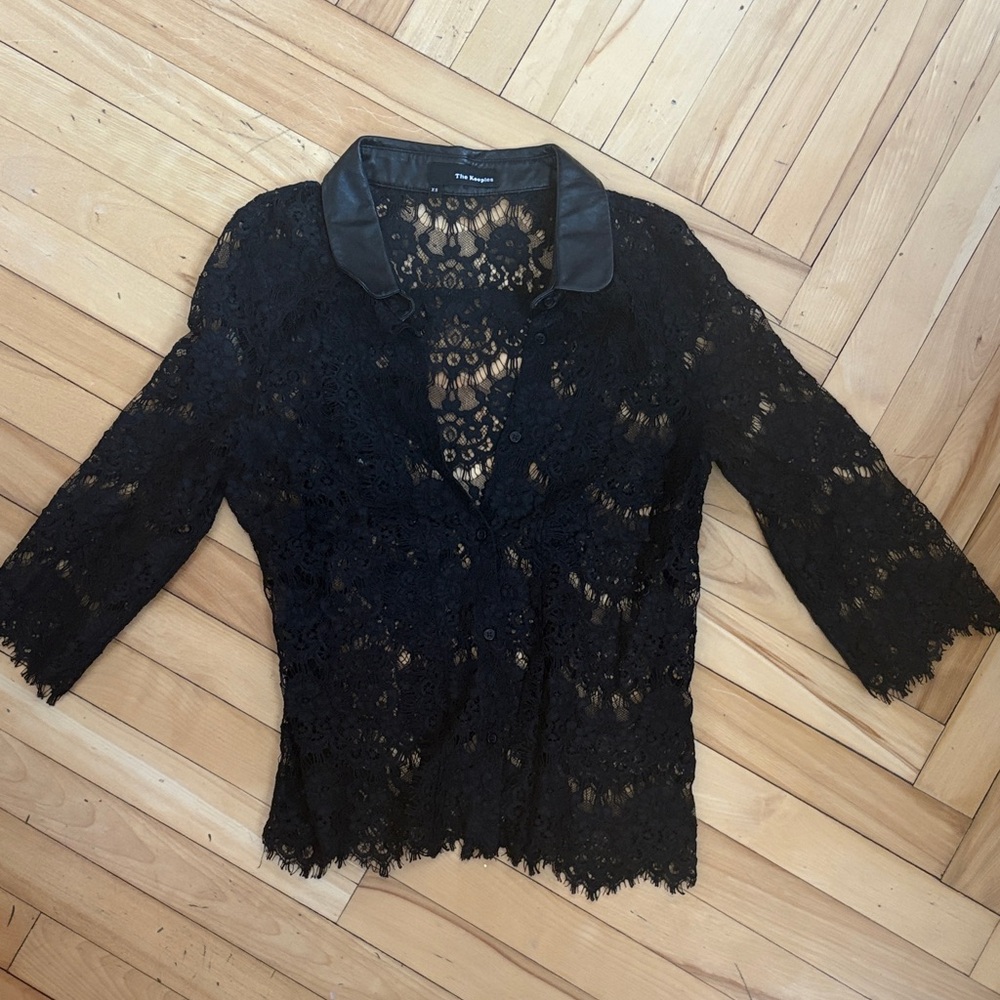 The Kooples Black Lace Top